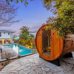 Pinnacle Cedar Barrel Sauna Package – 4 to 6 Person